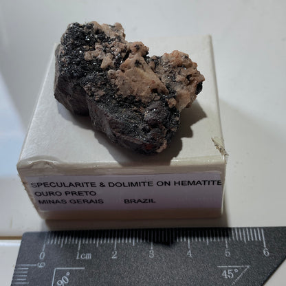 SPECULARITE & DOLOMITE ON HEMATITE - OURO PRETO, MINAS GERAIS, BRAZIL 37g MF1145