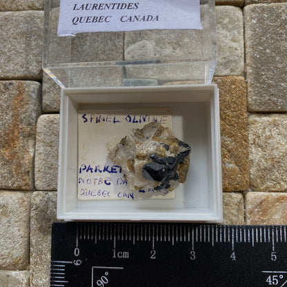 MUESTRAS RARAS DE ESPINEL/OLIVINA DE LA MINA PARKER, QUEBEC, CANADÁ. 5g MF1148