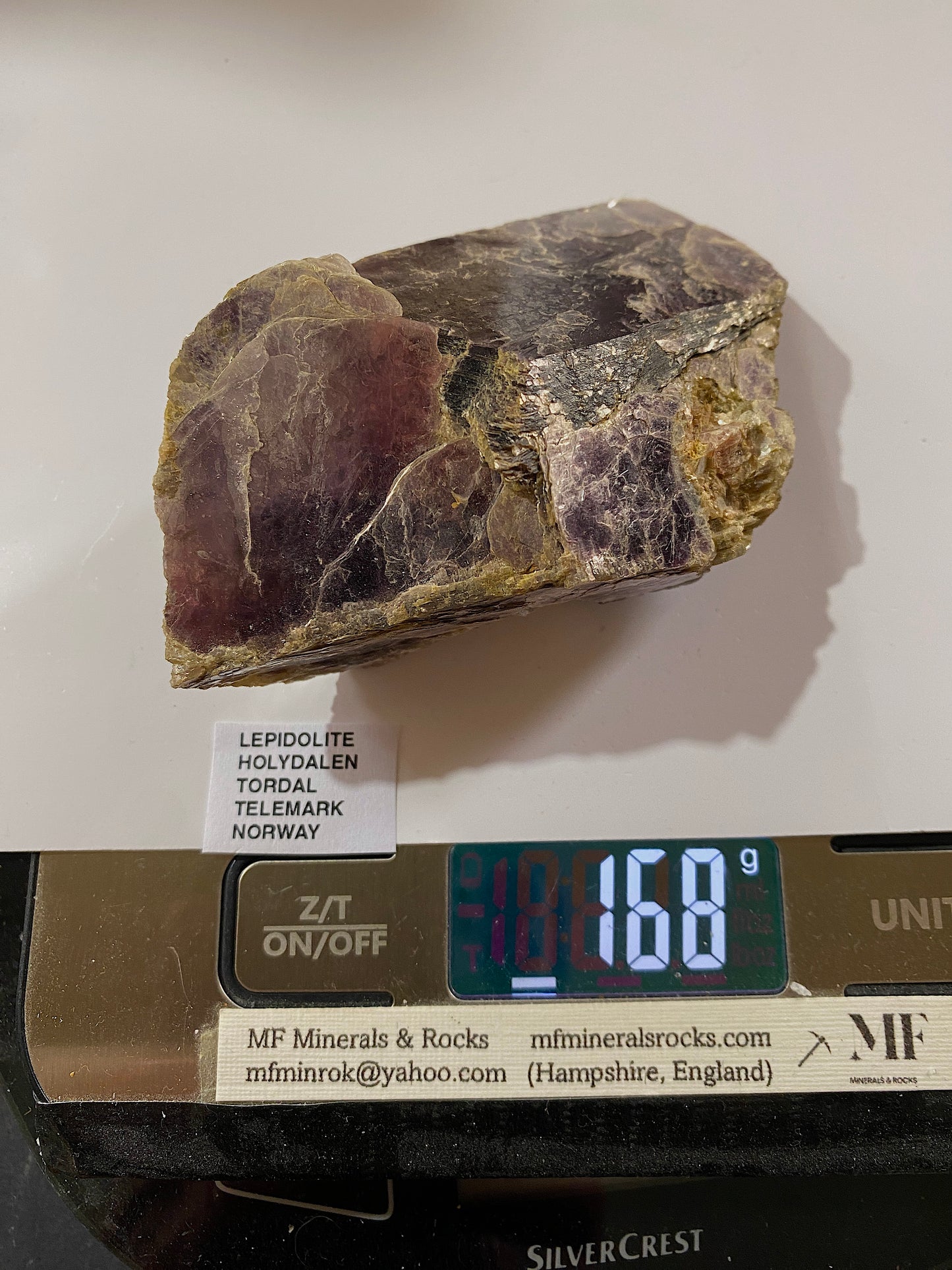 LEPIDOLITE MICA : HOLYDALEN, TORDAL, TELEMARK, NORWAY  168g MF4874