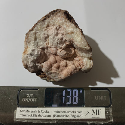 BOTRYOIDAL QUARTZ IN CALCITE GEODE - DULCOTE, SOMERSET, ENGLAND 138g MF1158