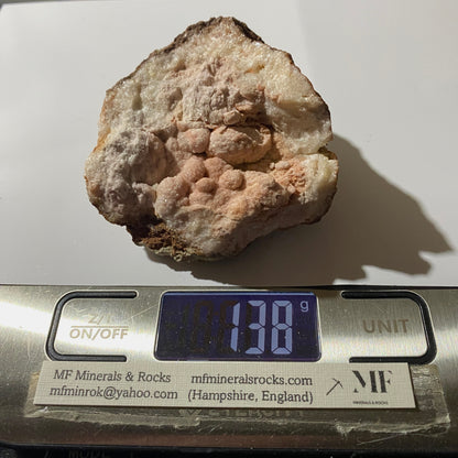 BOTRYOIDAL QUARTZ IN CALCITE GEODE - DULCOTE, SOMERSET, ENGLAND 138g MF1158