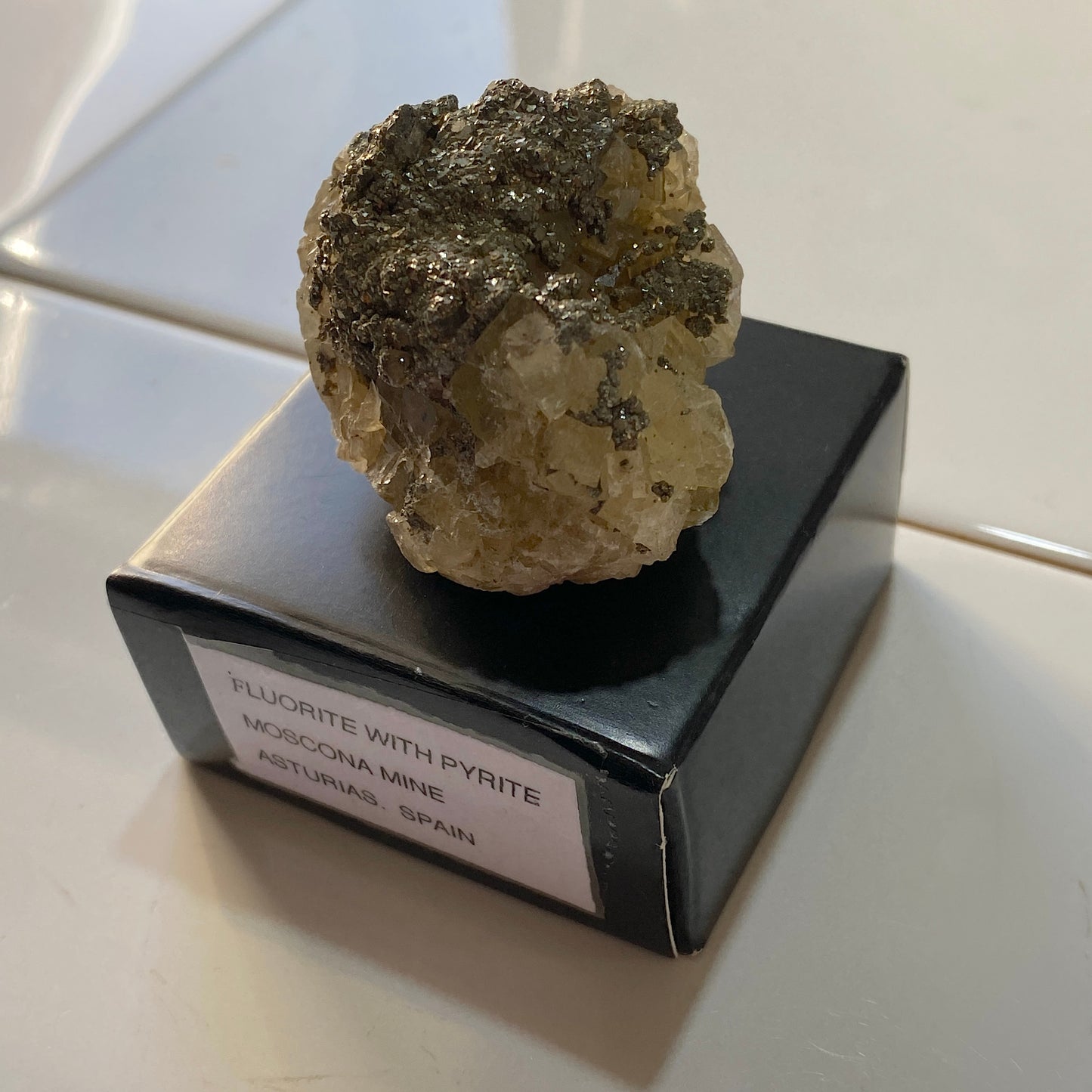 FLUORITE WITH PYRITE - MOSCONA MINE, ASTURIAS, SPAIN. 62g MF1134