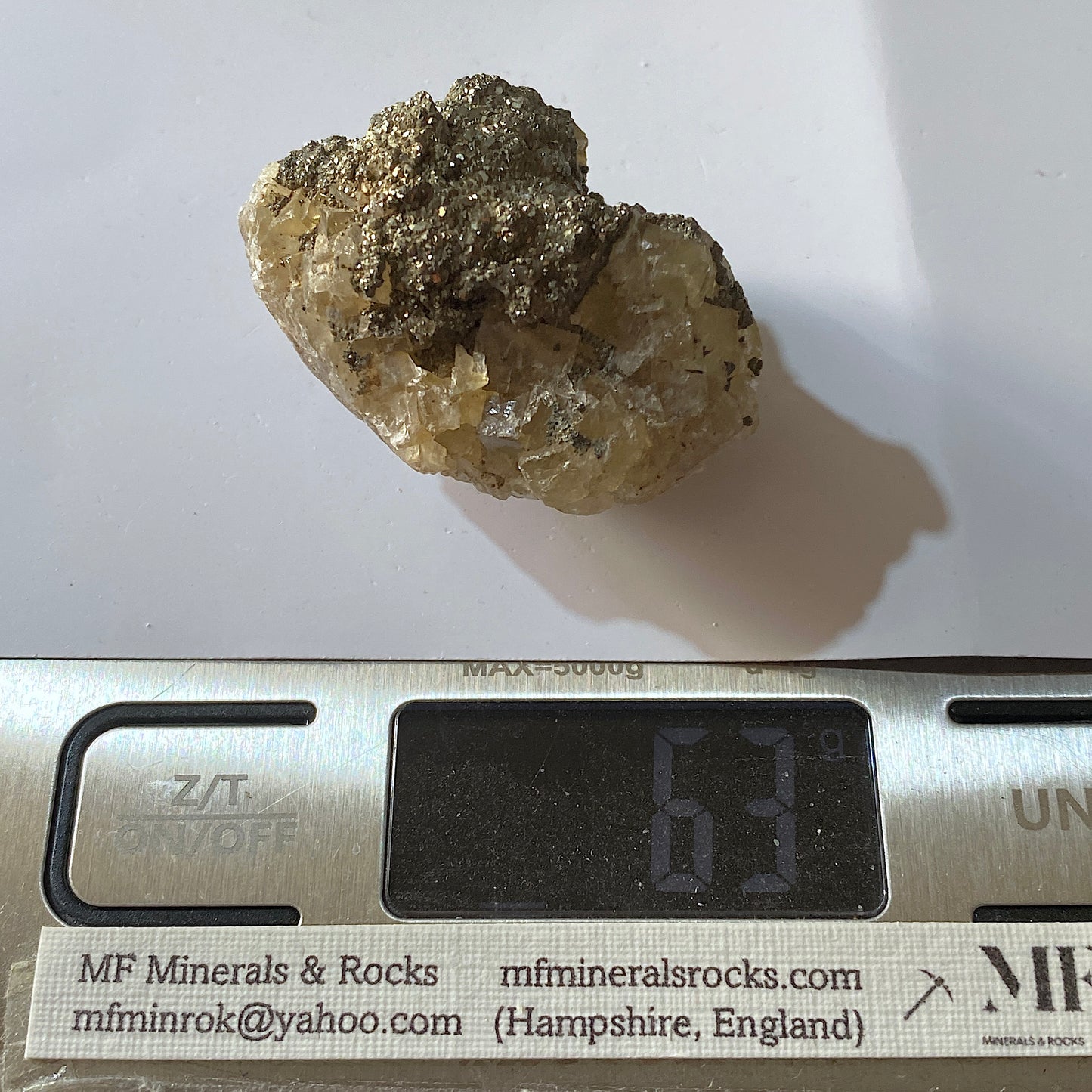 FLUORITE WITH PYRITE - MOSCONA MINE, ASTURIAS, SPAIN. 62g MF1134