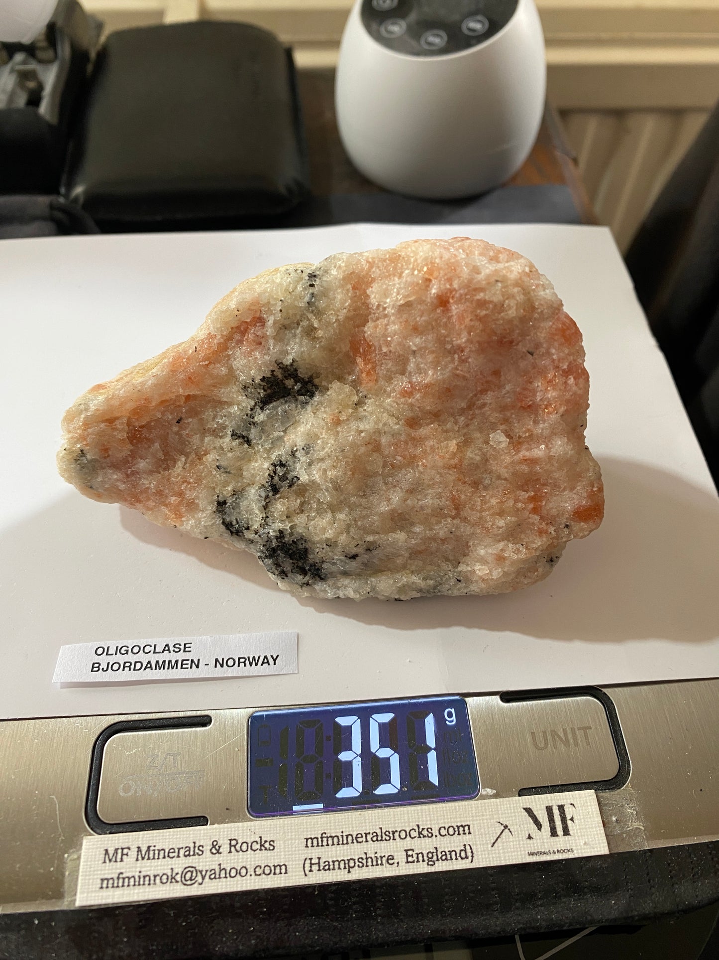 OLIGOCLASE FELDSPAR  : BJORAM SUNSTONE QUARRY, BAMBLE  NORWAY. 351g MF4876