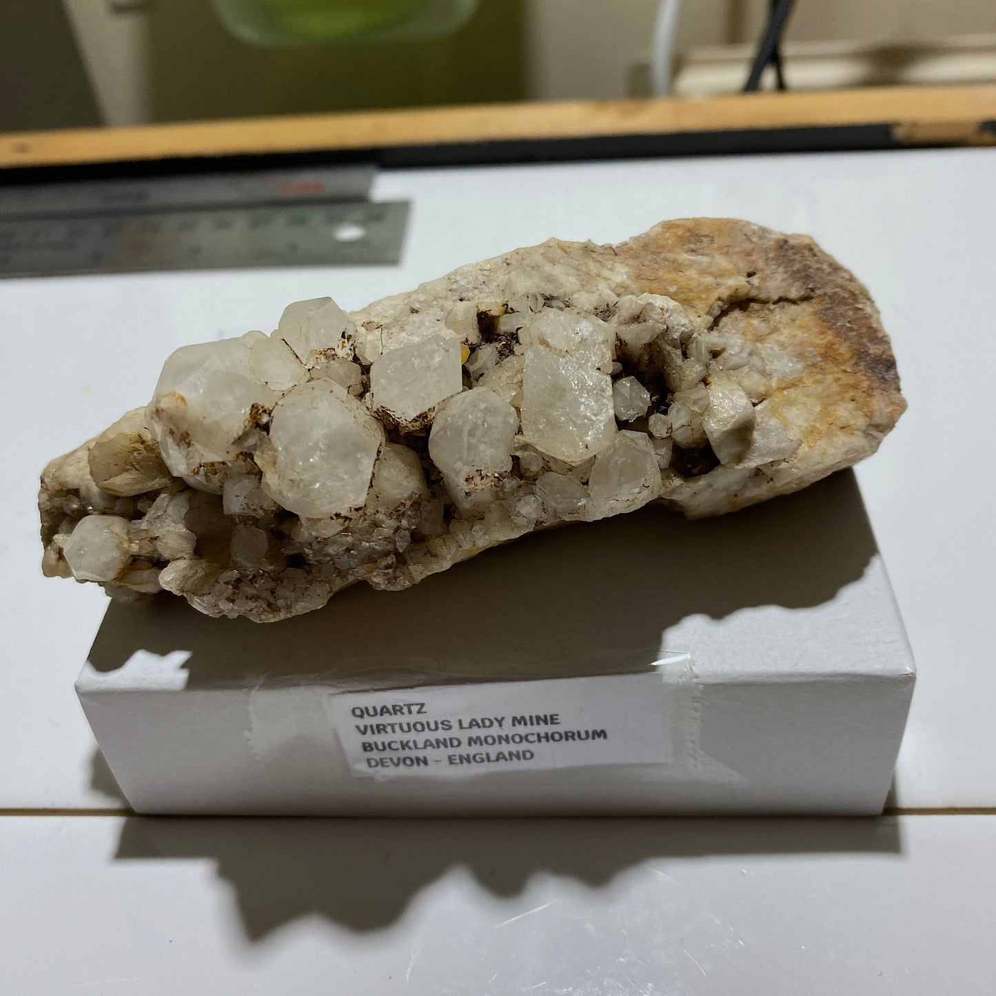 QUARTZ ASSEMBLAGE - VIRTUOUS LADY MINE, BUCKLAND MONOCHORUM, DEVON, ENGLANF 250g. MF4059