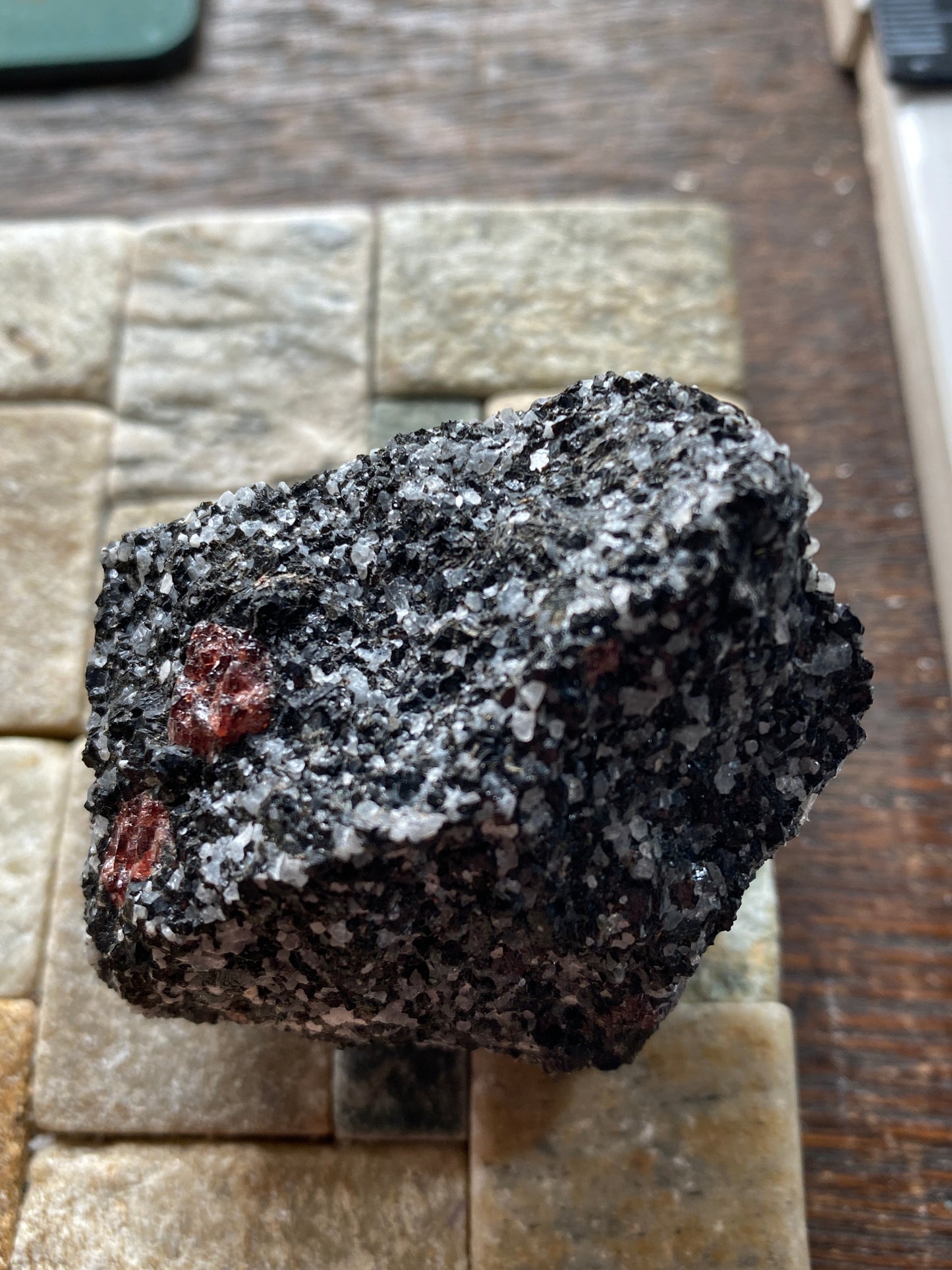 ALMANDINE GARNET IN AMPHIBOLITE "CHERRY CAKE " : AKLAND, NORWAY 104g MF4884