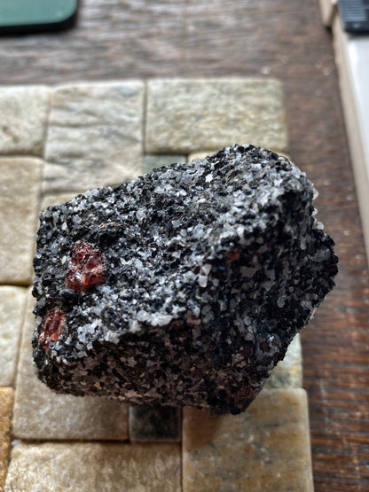 ALMANDINE GARNET IN AMPHIBOLITE "CHERRY CAKE " : AKLAND, NORWAY 104g MF4884