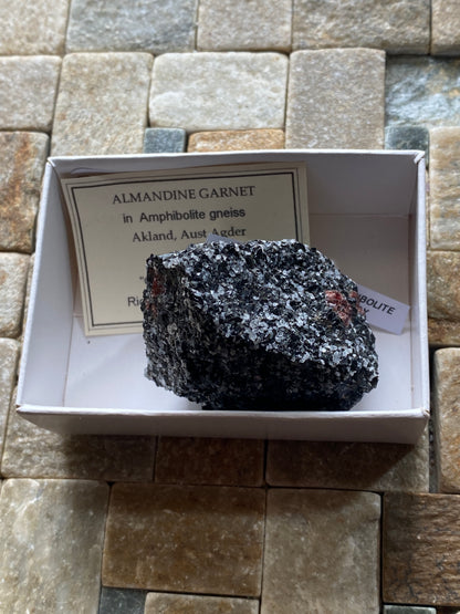 ALMANDINE GARNET IN AMPHIBOLITE "CHERRY CAKE " : AKLAND, NORWAY 104g MF4884