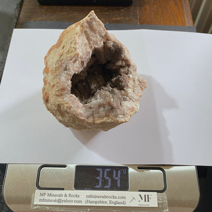 QUARTZ GEODE WITH GOETHITE [ETC] - DULCOTE QUARRY, SOMERSET, ENGLAND 354g MF1188