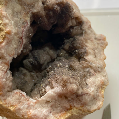 QUARTZ GEODE WITH GOETHITE [ETC] - DULCOTE QUARRY, SOMERSET, ENGLAND 354g MF1188