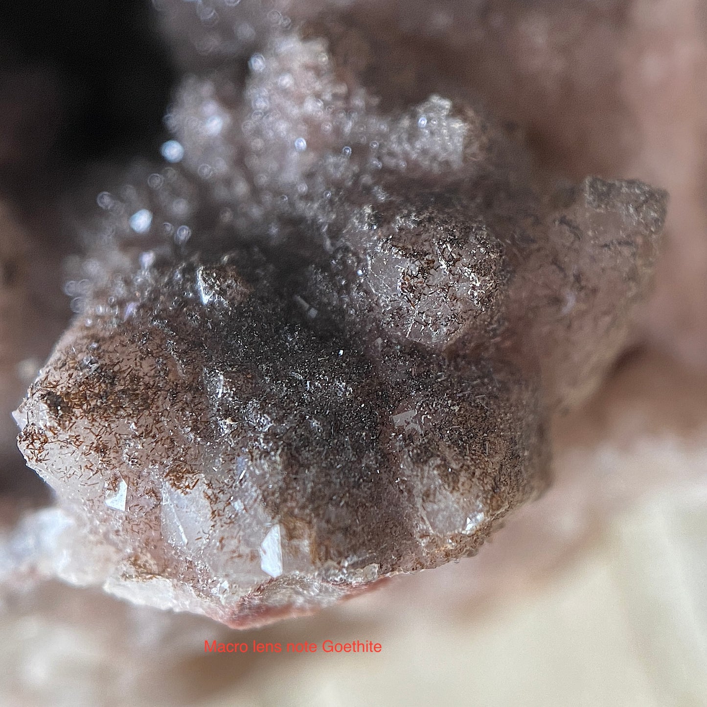 QUARTZ GEODE WITH GOETHITE [ETC] - DULCOTE QUARRY, SOMERSET, ENGLAND 354g MF1188