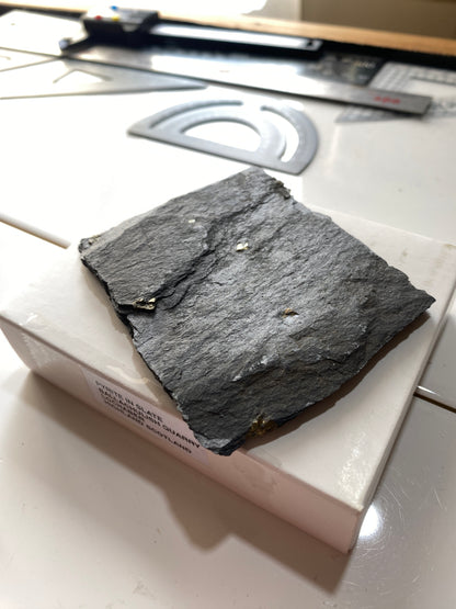 PYRITE IN SLATE : BALLACHULISH QUARRY, LOCHABER, HIGHLAND SCOTLAND 63g MF4902