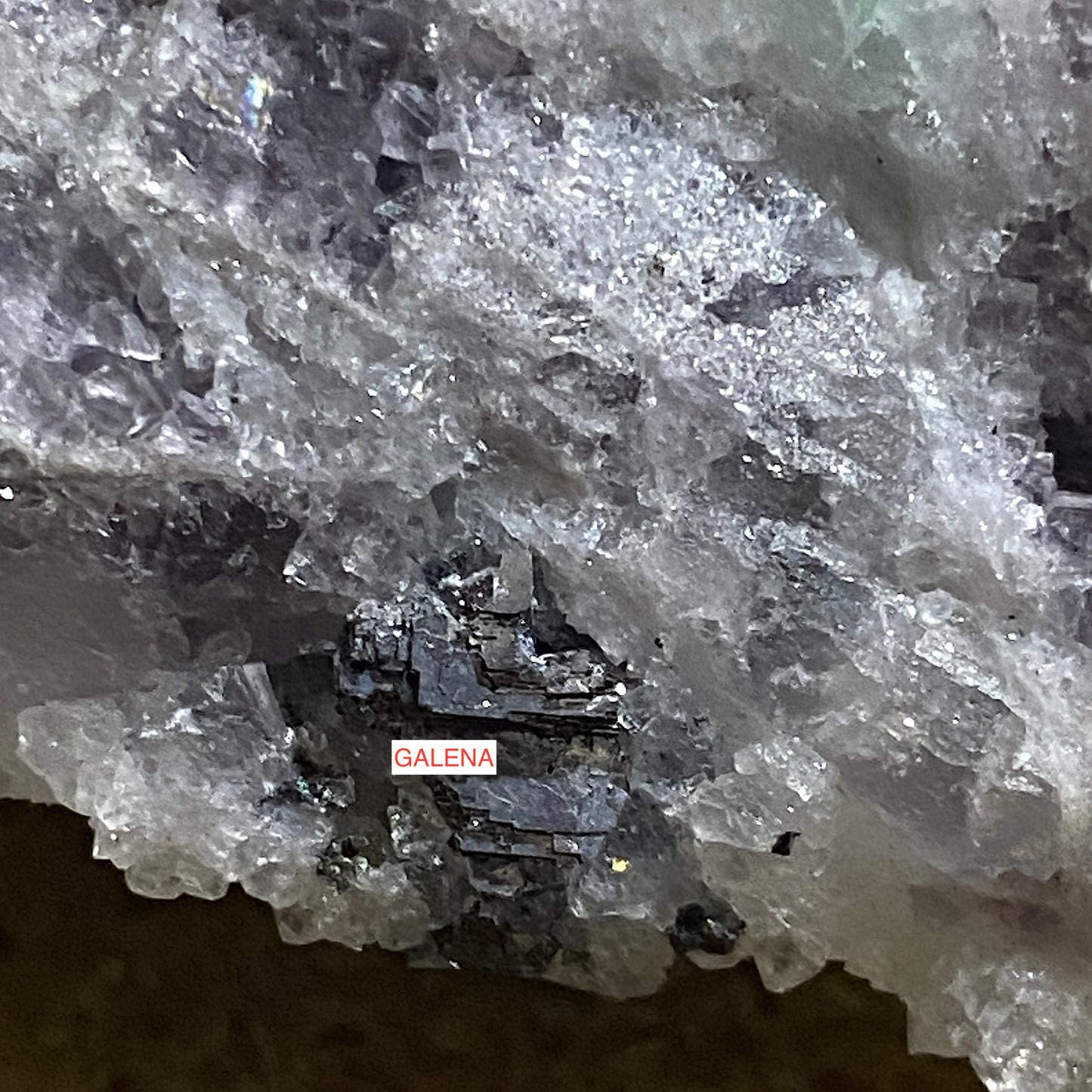 QUARTZ WITH FLUORITE & GALENA - FRAZERS HUSH MINE, ROOKHOPE, CO DURHAM - ENGLAND 143g MF1297