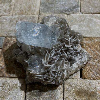 AQUAMARINE BERYL ON MUSCOVITE - PINGWU BERYL MINE, SICHUAN, CHINA 52g MF1215