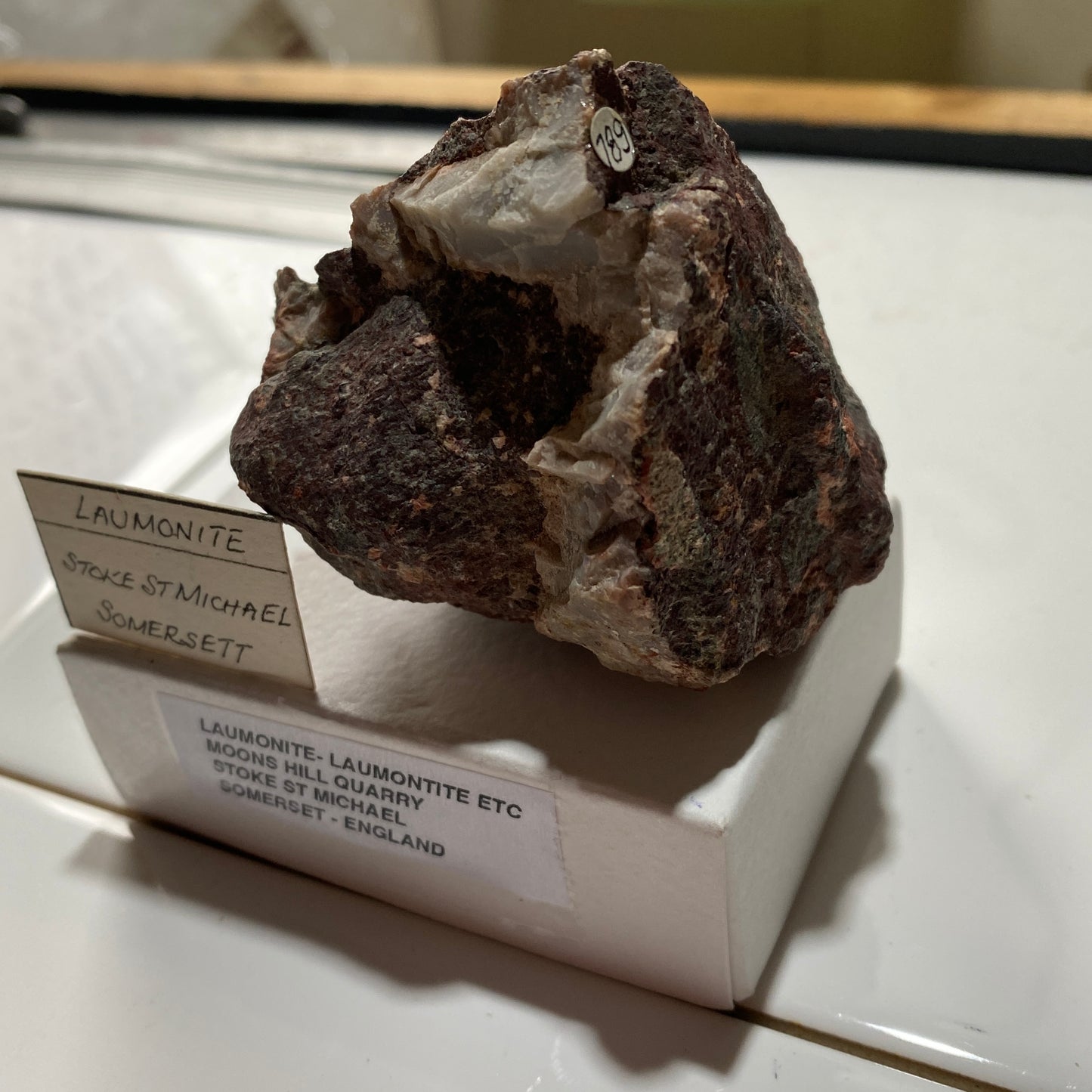 LAUMONTITE - MOONS HILL QUARRY, STOKE ST MICHAEL, SOMERSET, ENGLAND 163g MF1295