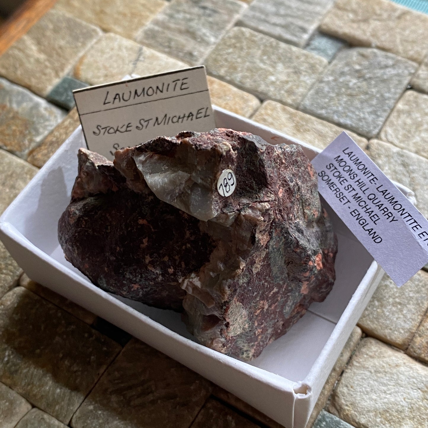 LAUMONTITE - MOONS HILL QUARRY, STOKE ST MICHAEL, SOMERSET, ENGLAND 163g MF1295