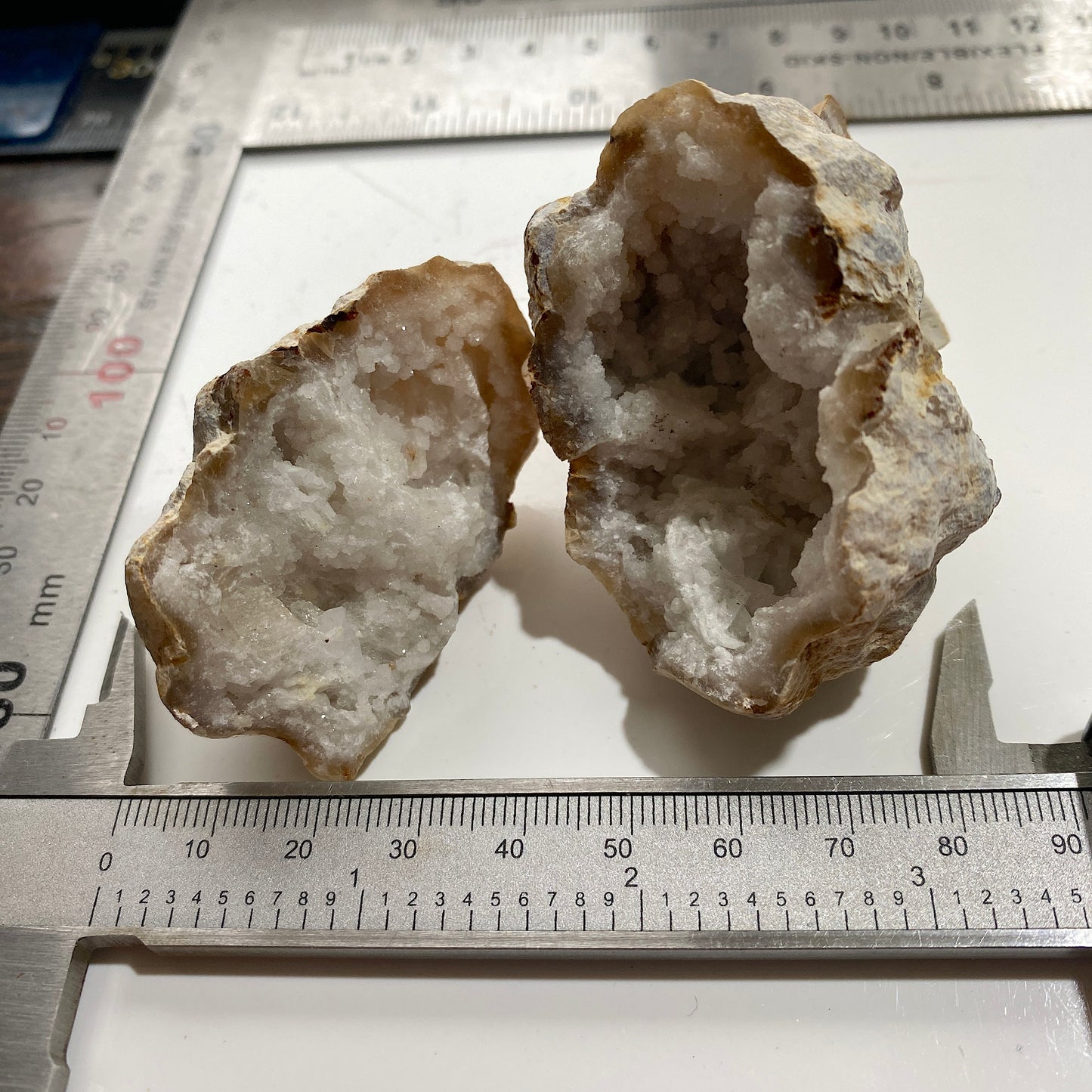 QUARTZ GEODE NODULE IN CALCITE MATRIX - BU CRAA, MOROCCO 140g MF4045