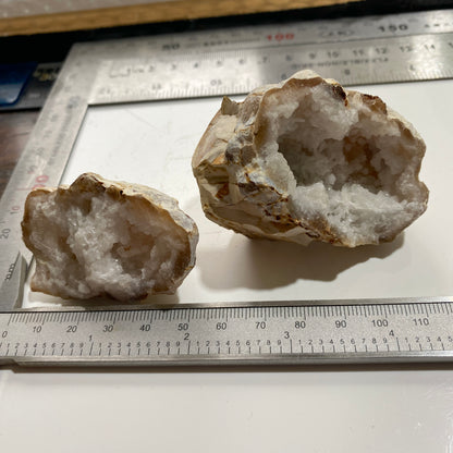 QUARTZ GEODE NODULE IN CALCITE MATRIX - BU CRAA, MOROCCO 140g MF4045