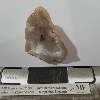QUARTZ GEODE - VALDEMANTILLO RAVINE, CASRILE-LEON, SPAIN  72g MF1201