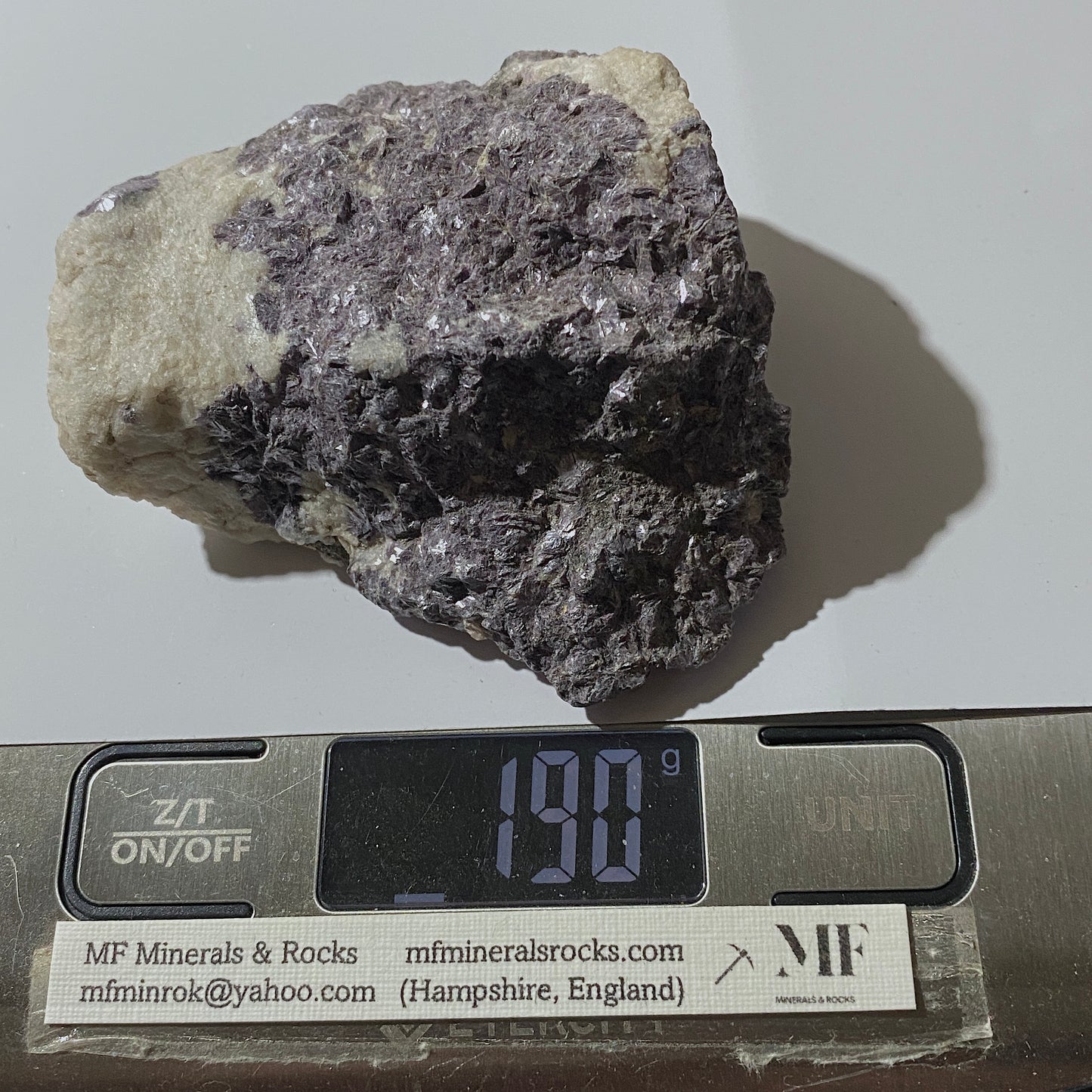 LEPIDOLITE SUR MATRICE DE LA MINE ALVARROES, PORTUGAL 189g MF1206