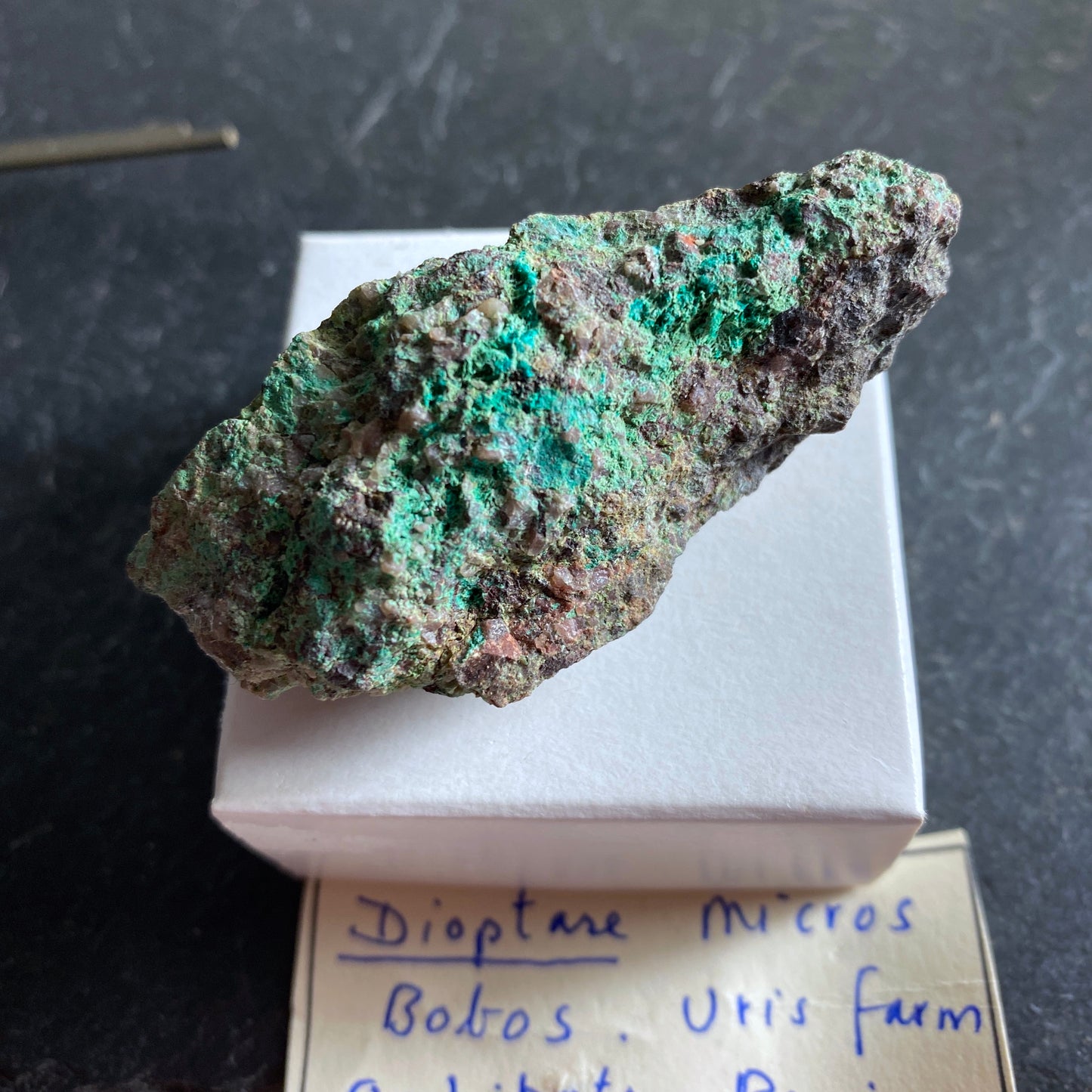 DIOPTASE ON MATRIX, ALT BOBOS MINE, OSHIKOTO, NAMIBIA 47g MF1666