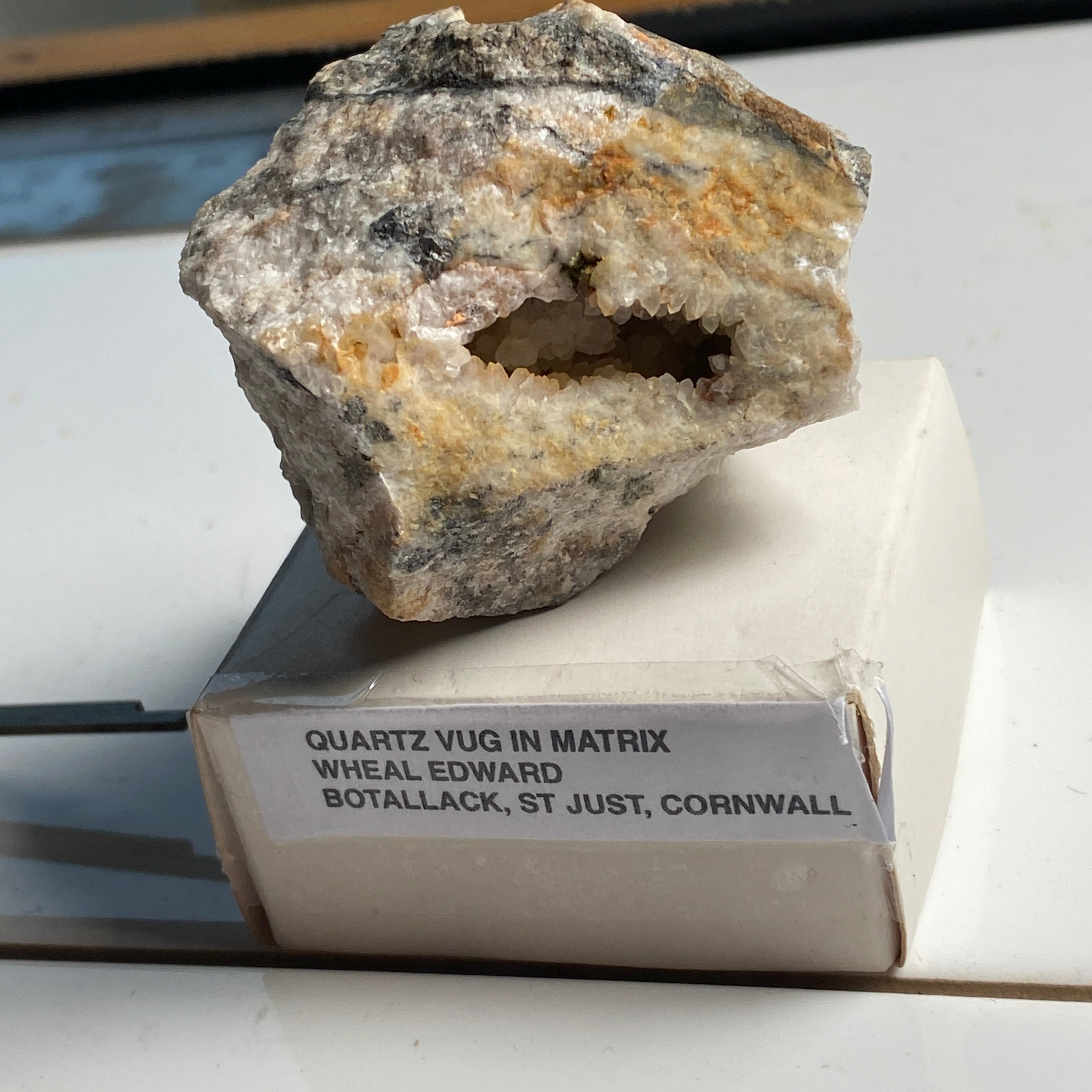 QUARTZ VUG IN MULTI-MINERAL MATRIX - WHEAL EDWARD, CORNWALL. 99g. MF40 ...