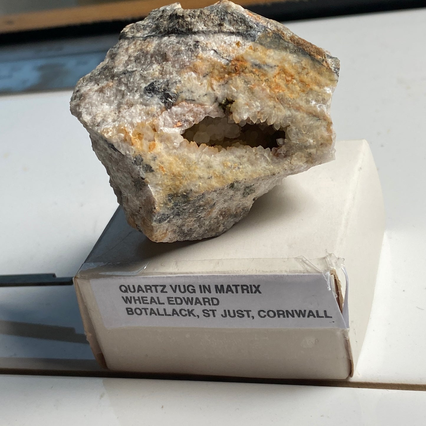 QUARTZ VUG IN MULTI-MINERAL MATRIX - WHEAL EDWARD, CORNWALL. 99g. MF4068