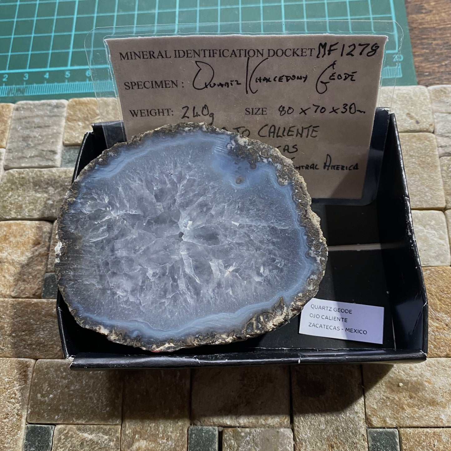 QUARTZ/CHALCEDONY GEODE - OJO CALIENTE, ZACATAS, MEXICO 240g MF1278