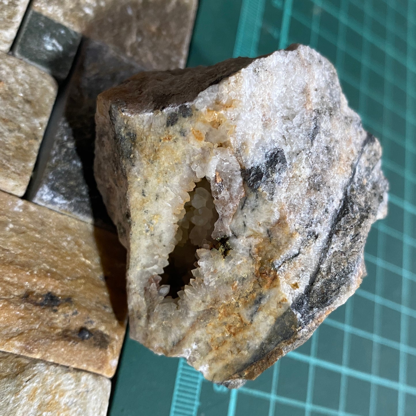 QUARTZ VUG IN MULTI-MINERAL MATRIX - WHEAL EDWARD, CORNWALL. 99g. MF4068