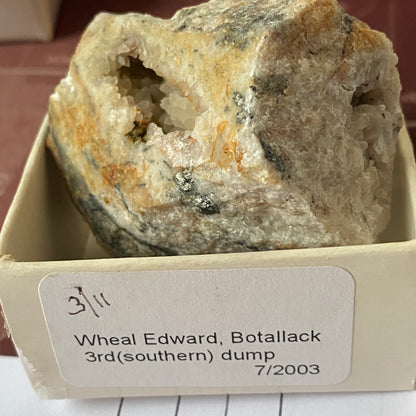 QUARTZ VUG IN MULTI-MINERAL MATRIX - WHEAL EDWARD, CORNWALL. 99g. MF4068