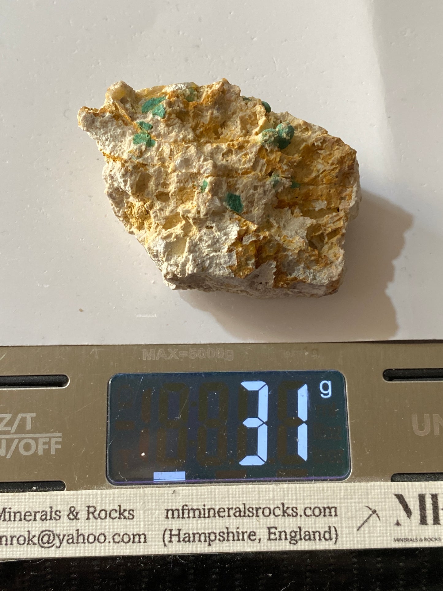 MALACHITE : TING TANG MINE, CARHARRACK, CORNWALL 31g MF1837