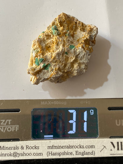 MALACHITE : TING TANG MINE, CARHARRACK, CORNWALL 31g MF1837