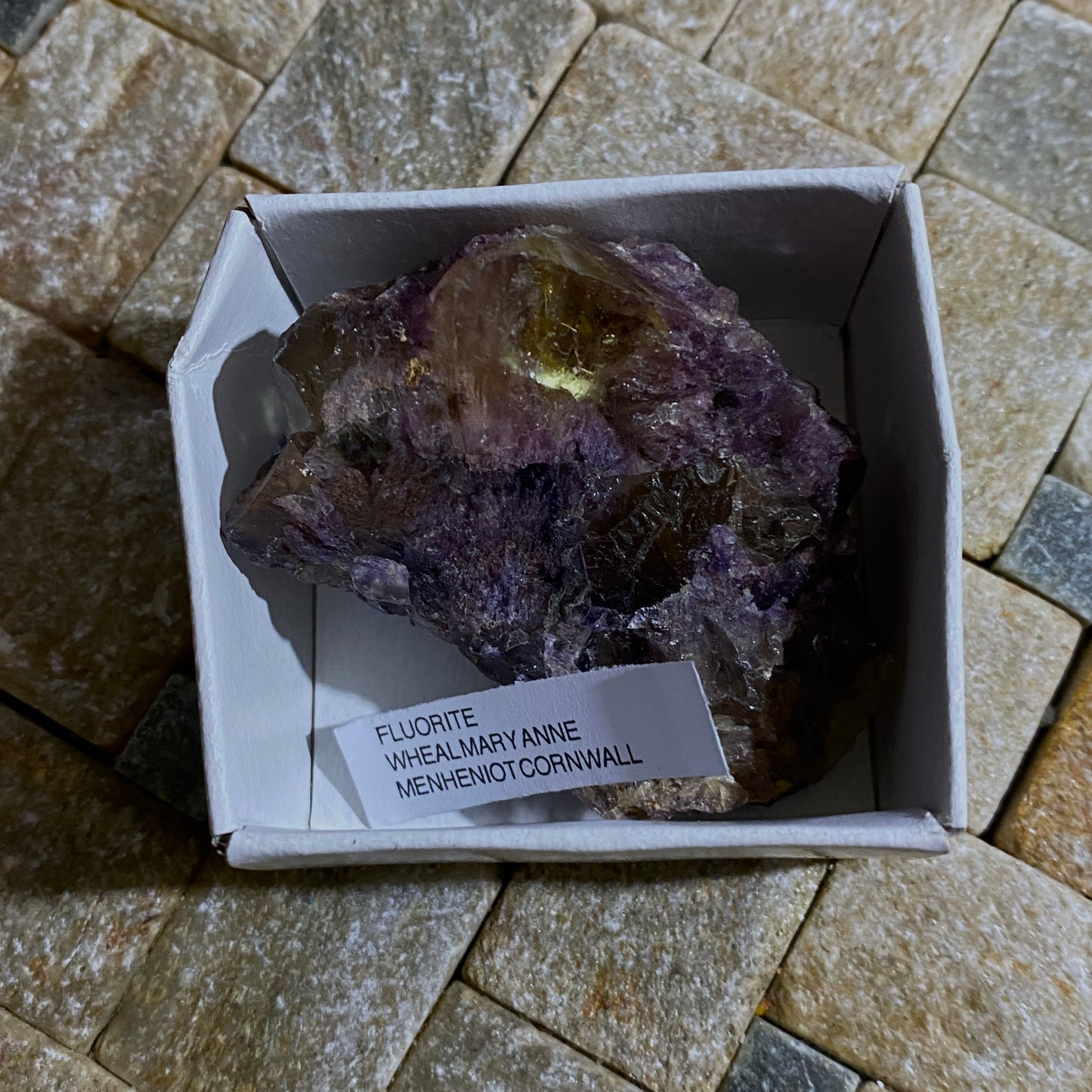 FLUORITE - WHEAL MARY ANN, MENHENIOT, CORNWALL, ENGLAND  52g  MF4077