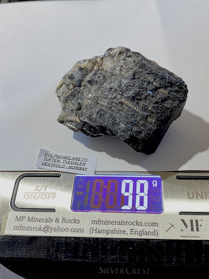 STILPNOMELANE [EKMANITE?] : TUFTEN, TVEDALEN, VESTFOLD, NORWAY 98g