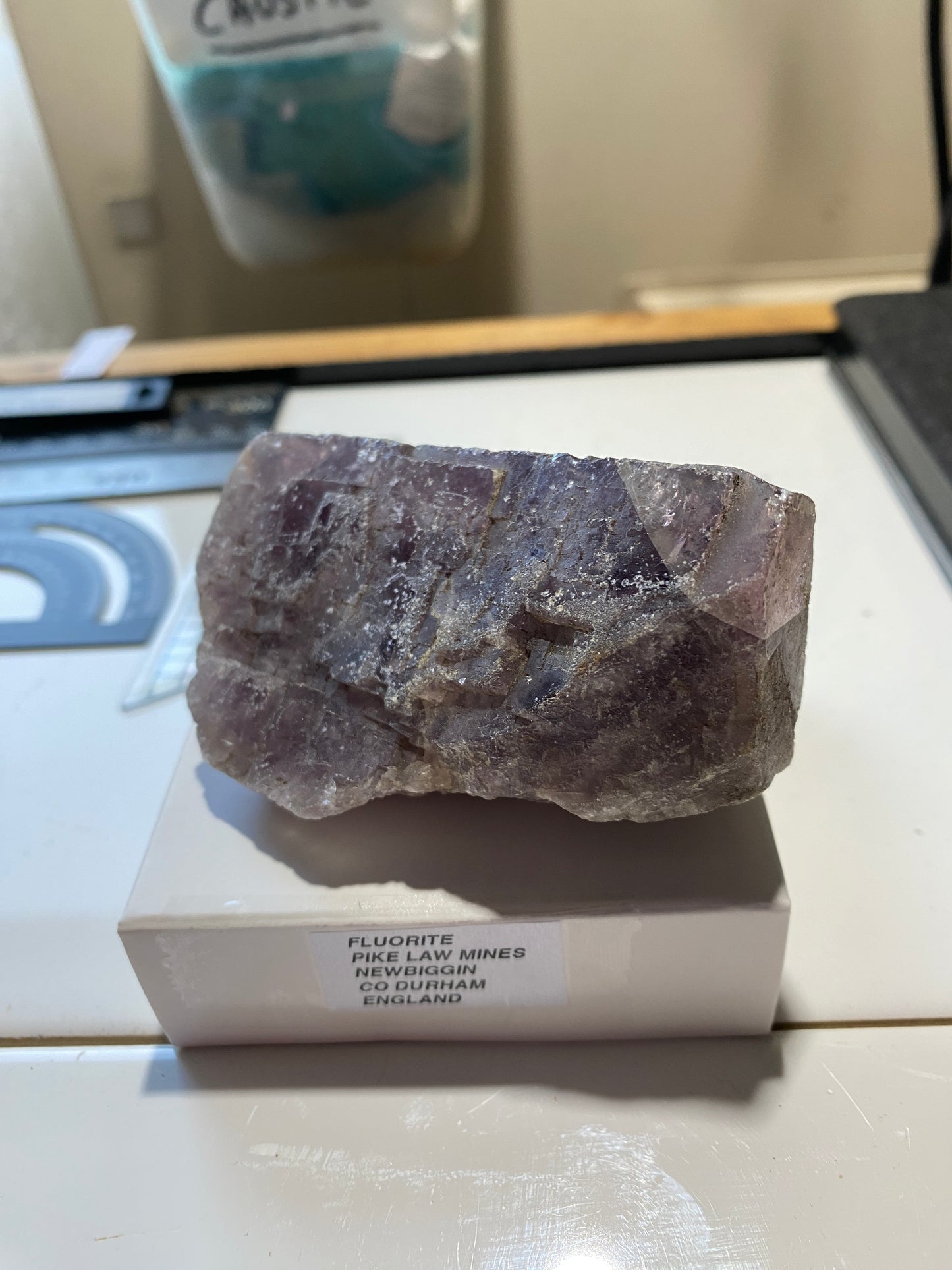 FLUORITE : PIKE LAW MINES, NEWBIGGIN, CO DURHAM, ENGLAND 224g MF4922