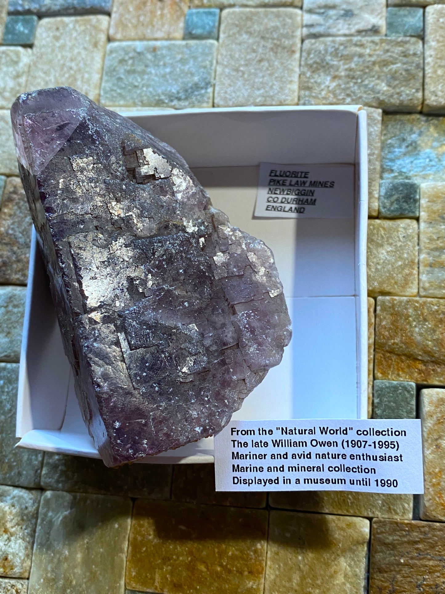 FLUORITE : PIKE LAW MINES, NEWBIGGIN, CO DURHAM, ENGLAND 224g MF4922