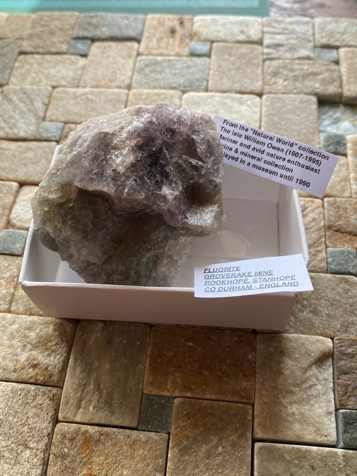 FLUORITE : GROVERAKE MINE, ROOKHOPE, CO DURHAM, ENGLAND 122g MF4923