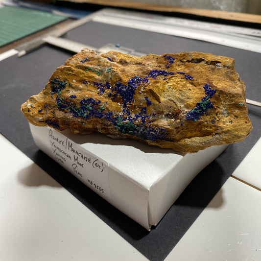 AZURITE &amp; MALACHITE SUR MATRICE DE LIMA, PÉROU 242G MF9555