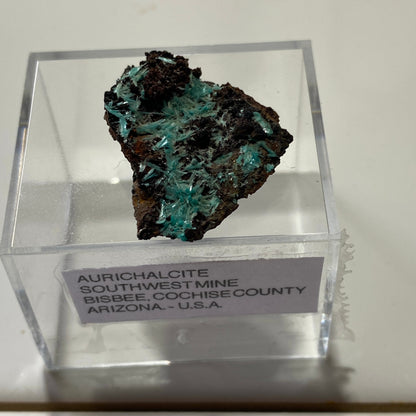 AURICHALCITE ON LIMONITE - SOUTHWEST MINE, BISBEE, ARIZONA, U.S.A. 2g MF4084