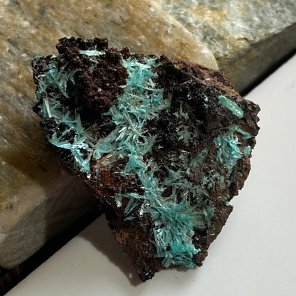 AURICHALCITE ON LIMONITE - SOUTHWEST MINE, BISBEE, ARIZONA, U.S.A. 2g MF4084