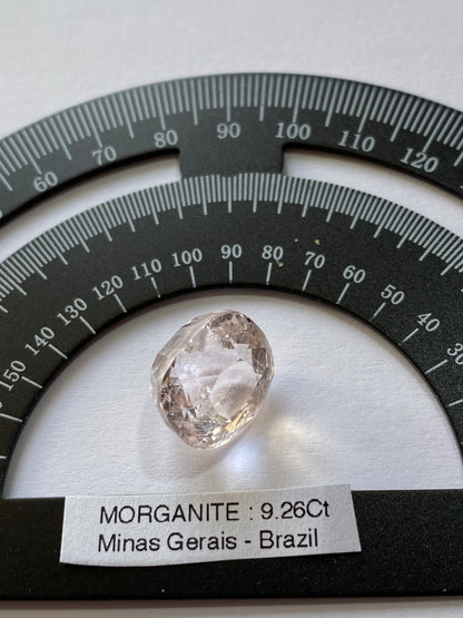 MORGANITE BERYL GEMSTONE : BARRA DO CULETE, MINAS GERAIS, BRAZIL 9.62Ct MFG4918