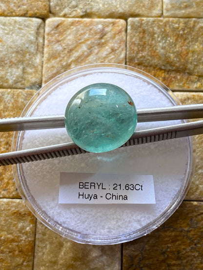 BERYL UNUSUAL GEMSTONE : PINGWU BERYL MINE, HUYA, SICHUAN, CHINA LARGE 21.63Ct MFG4926