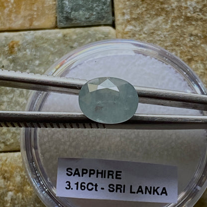 SAPPHIRE CORUNDUM GEMSTONE - RATNAPURA, SRI LANKA  3.16Ct MFG5430