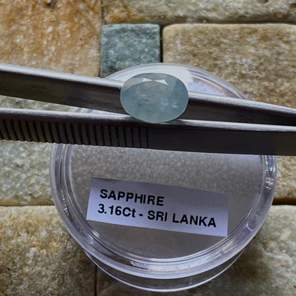 SAPPHIRE CORUNDUM GEMSTONE - RATNAPURA, SRI LANKA  3.16Ct MFG5430