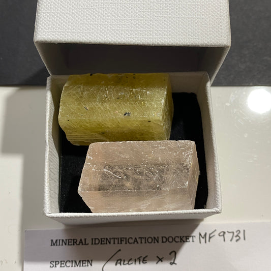 CALCITE RHOMS x 2 - ESKIFJORD, ICELAND. 46g. MF9731