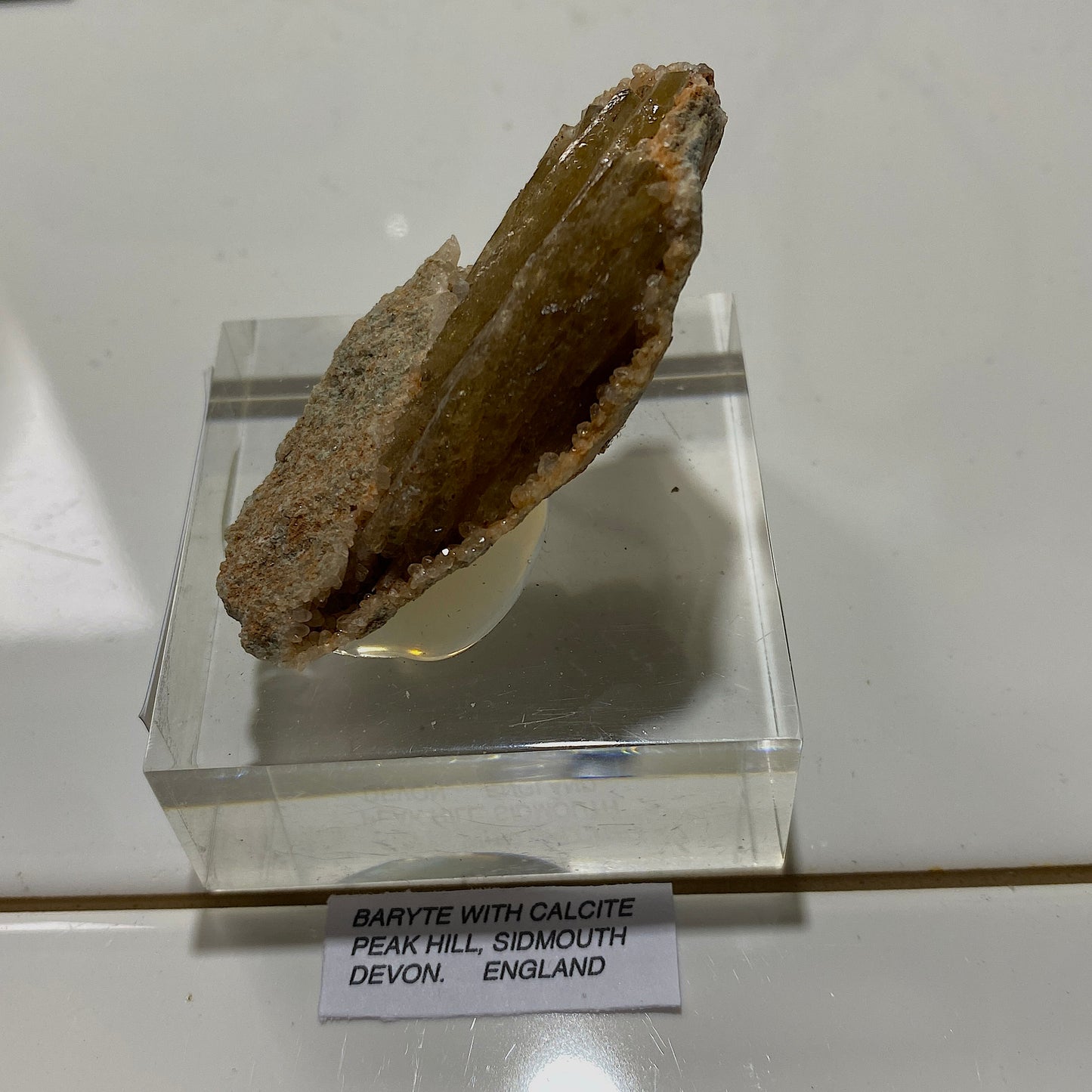 BARYTE WITH CALCITE - PEAK HILL, SIDMOUTH, DEVON. 103g. MF4090