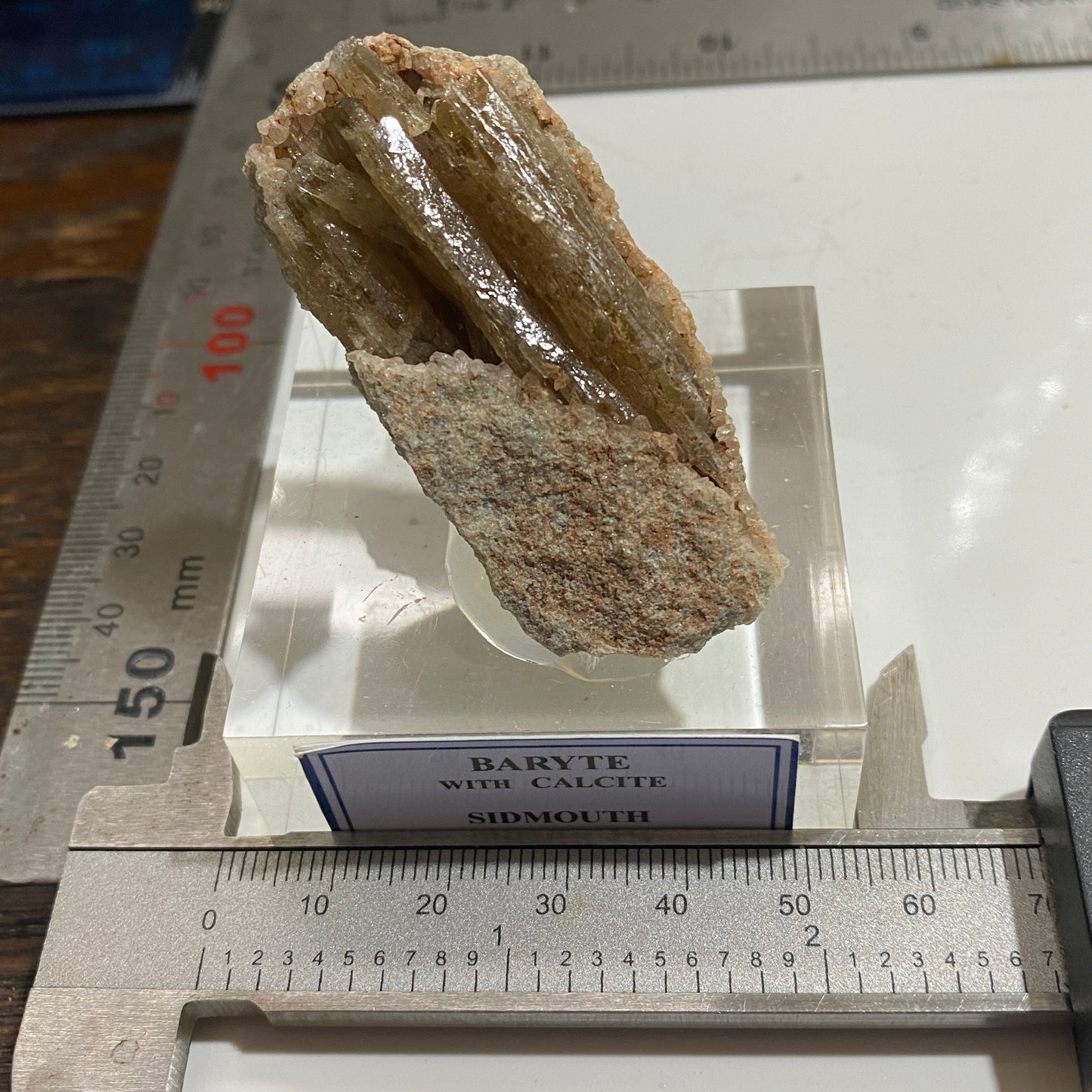 BARYTE WITH CALCITE - PEAK HILL, SIDMOUTH, DEVON. 103g. MF4090