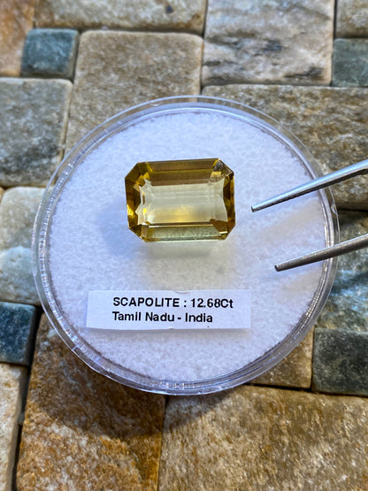 SCAPOLITE LARGE RARE GEMSTONE : KARUR, TAMIL NADAU, INDIA 12.68Ct MFG4928