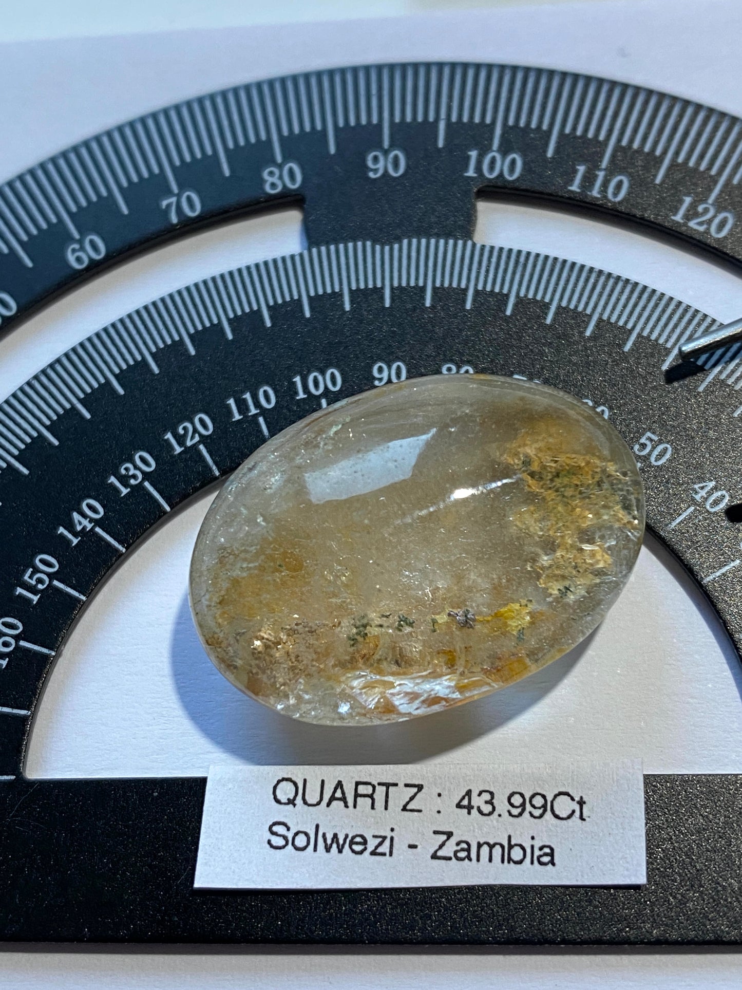 QUARTZ NATURAL GEMSTONE : SOLWEZI MINING DISTRICT, N.W. PROVINCE, ZAMBIA 43.99Ct MFG4943