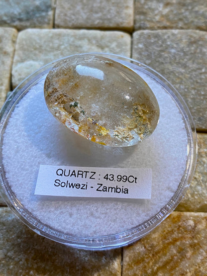QUARTZ NATURAL GEMSTONE : SOLWEZI MINING DISTRICT, N.W. PROVINCE, ZAMBIA 43.99Ct MFG4943